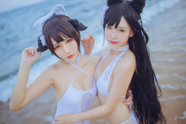 [Coser] 抖娘-利世 抖娘×不呆猫 獒犬海边泳装 preview 3