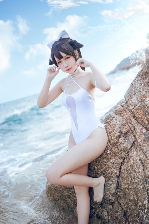 [Coser] 抖娘-利世 抖娘×不呆猫 獒犬海边泳装 preview 4