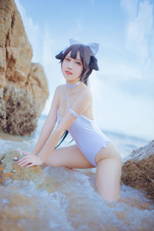 [Coser] 抖娘-利世 抖娘×不呆猫 獒犬海边泳装 preview 7