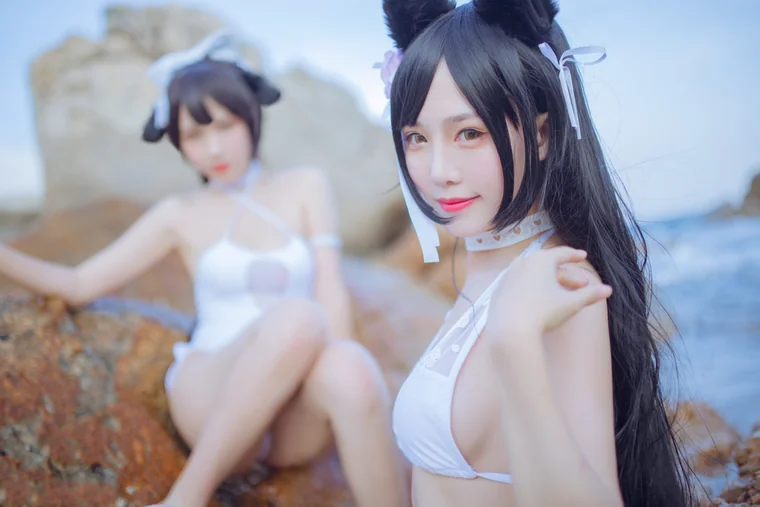 [Coser] 抖娘-利世 抖娘×不呆猫 獒犬海边泳装 preview 10