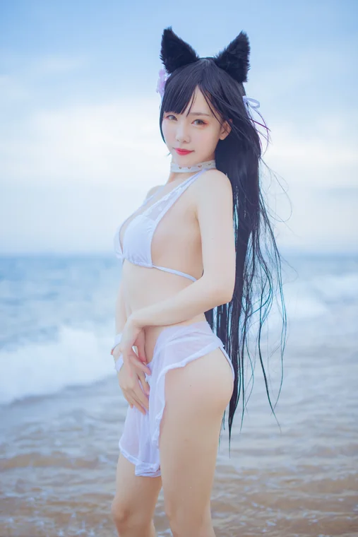 [Coser] 抖娘-利世 抖娘×不呆猫 獒犬海边泳装 preview 15