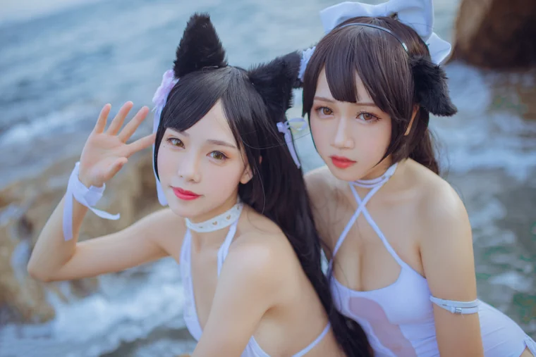 [Coser] 抖娘-利世 抖娘×不呆猫 獒犬海边泳装 preview 18