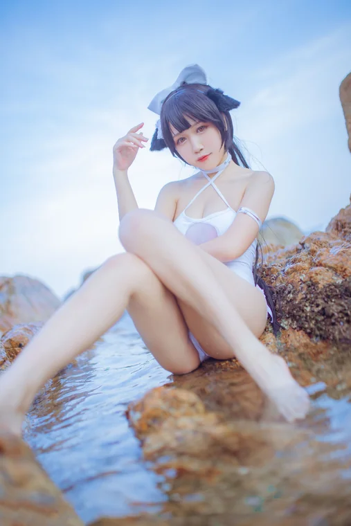 [Coser] 抖娘-利世 抖娘×不呆猫 獒犬海边泳装 preview 20