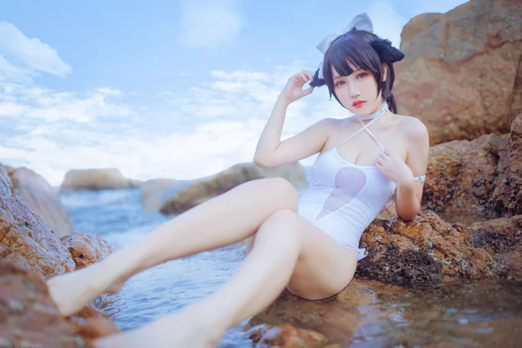 [Coser] 抖娘-利世 抖娘×不呆猫 獒犬海边泳装 preview 22