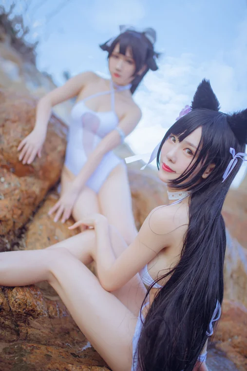 [Coser] 抖娘-利世 抖娘×不呆猫 獒犬海边泳装 preview 23