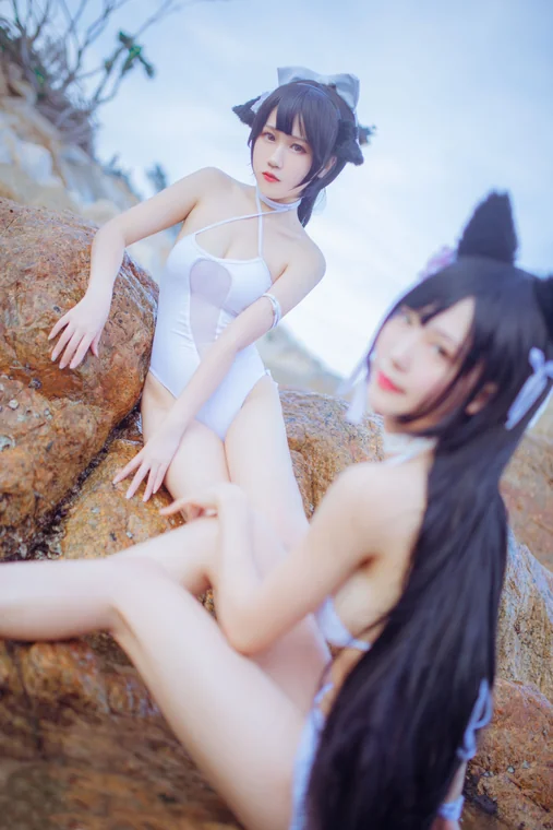 [Coser] 抖娘-利世 抖娘×不呆猫 獒犬海边泳装 preview 24