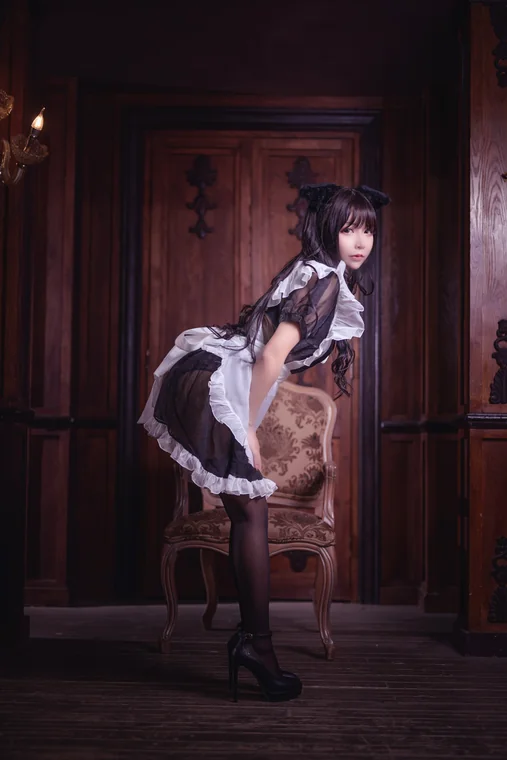 [Coser] 抱走莫子aa Vol.026 黑絲貓咪小女仆 preview 13