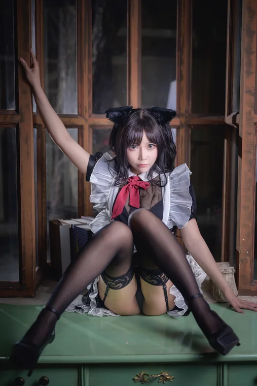 [Coser] 抱走莫子aa Vol.026 黑絲貓咪小女仆 preview 21