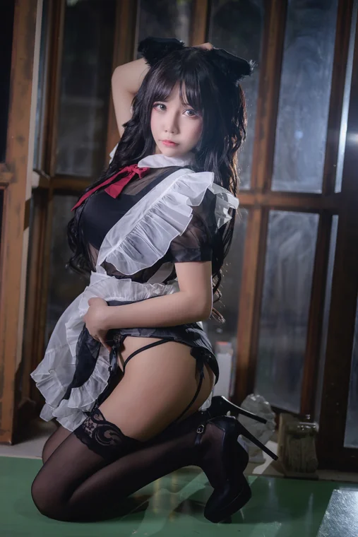 [Coser] 抱走莫子aa Vol.026 黑絲貓咪小女仆 preview 24