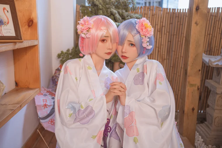[Coser] Chinese 爆机少女喵小吉 - 双子：拉姆蕾姆 preview 23