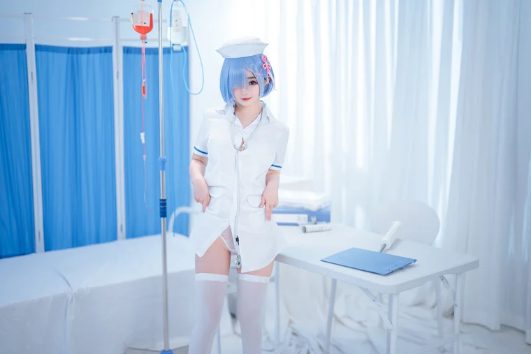 [Coser] Chinese 桜井宁宁 - 雷姆护士 preview 7