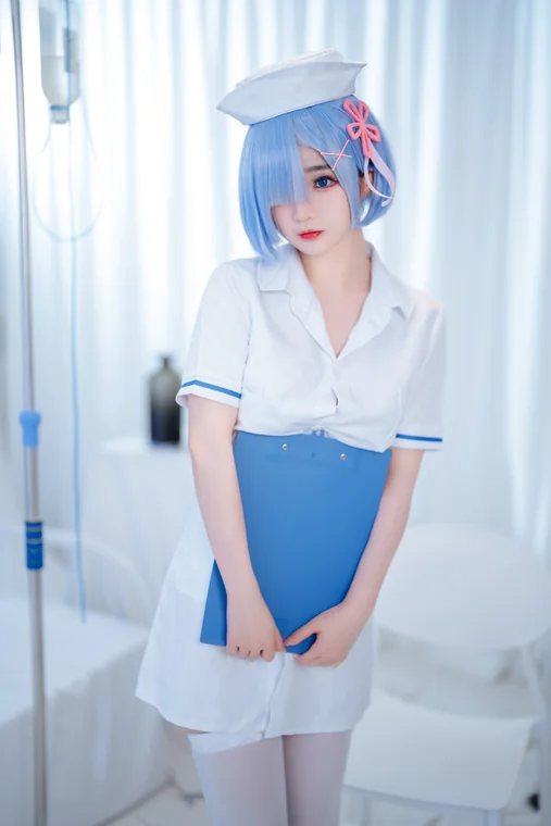 [Coser] Chinese 桜井宁宁 - 雷姆护士 preview 18