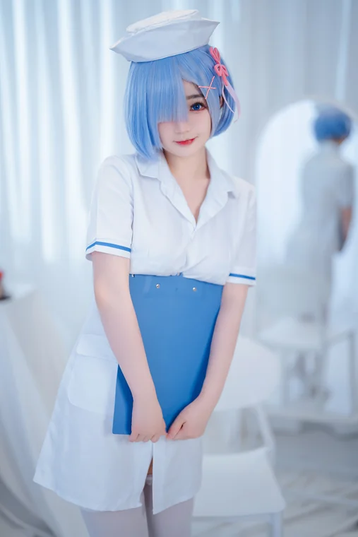 [Coser] Chinese 桜井宁宁 - 雷姆护士 preview 19