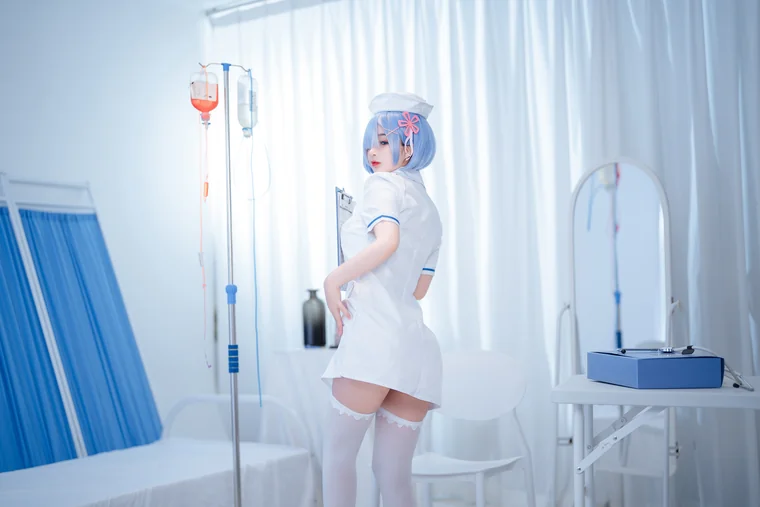 [Coser] Chinese 桜井宁宁 - 雷姆护士 preview 22