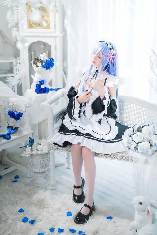 [Coser] Chinese 桜桃喵 - 长发蕾姆B preview 2