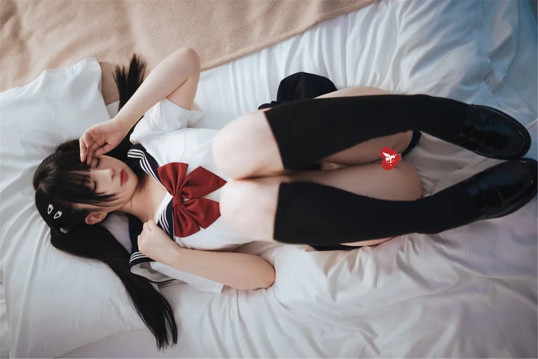 [Coser] Chinese 桜井宁宁 - 双马尾JK preview 13