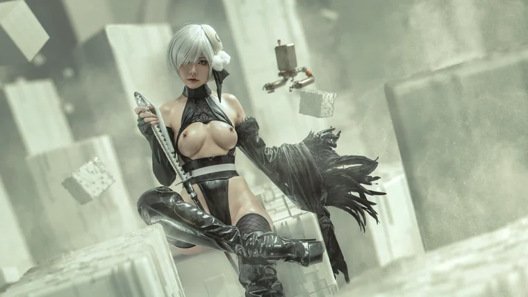 [Coser] Chinese 爆机少女喵小吉 - Nier 2B preview 12
