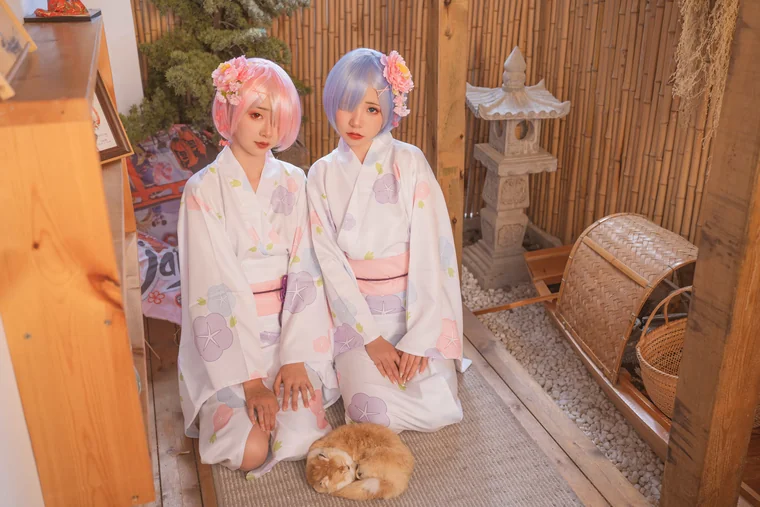 [Coser] Chinese 爆机少女喵小吉 x 金鱼kinngyo - 双子系列 从零开始異世界生活 preview 23