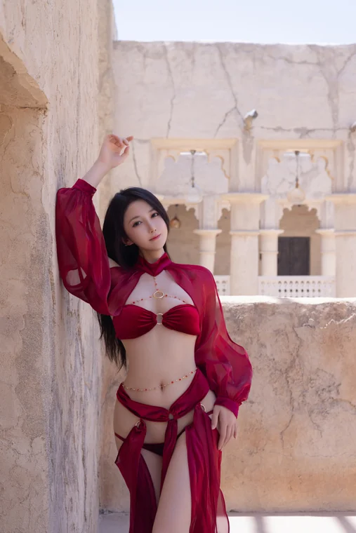 [内购无水印] 鱼子酱Fish - 秀人网模特 惊红之舞 preview 8