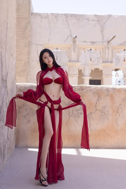 [内购无水印] 鱼子酱Fish - 秀人网模特 惊红之舞 preview 18