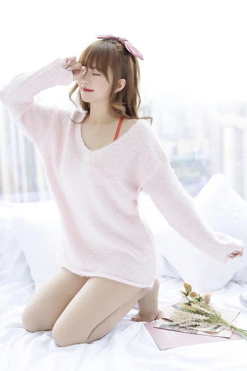 [内购无水印] 张思允Nice Vol.005 - 粉色毛衣 preview 23