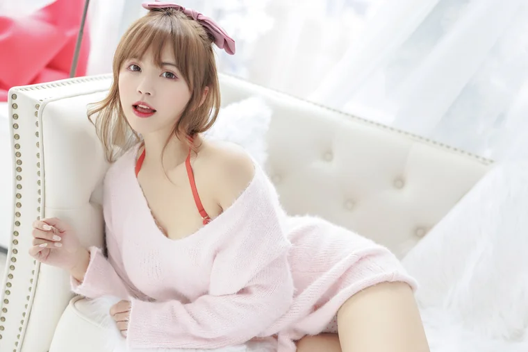 [内购无水印] 张思允Nice Vol.005 - 粉色毛衣 preview 11
